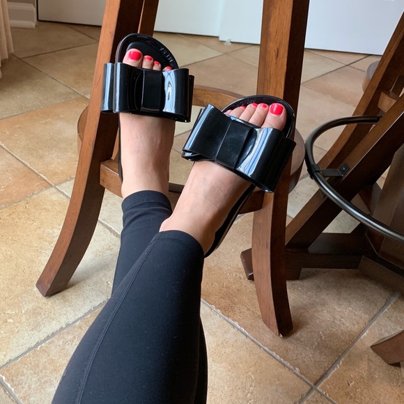 Melissa Shoes - Melissa Beach Bow Jelly Slide - Size 5